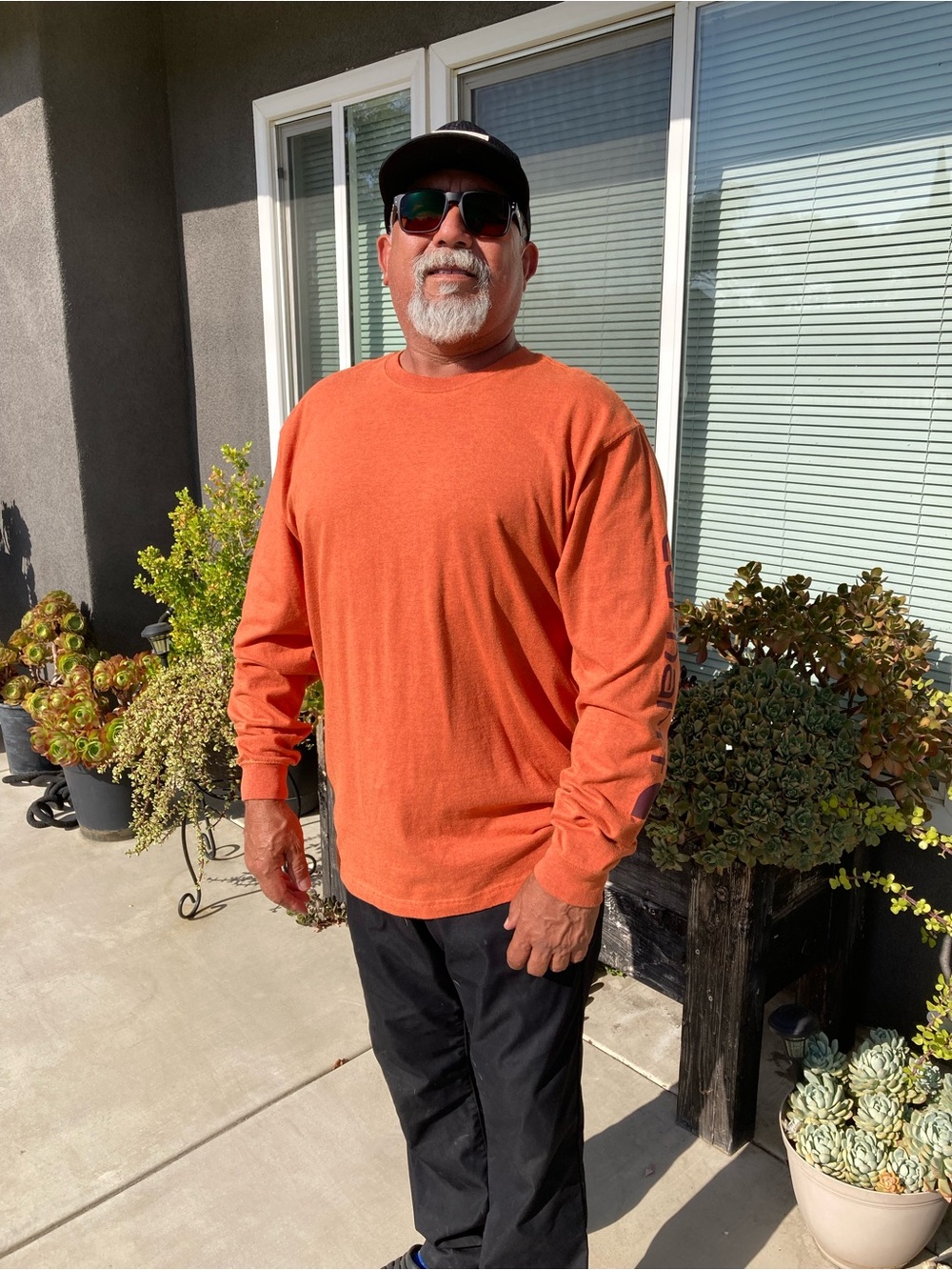 Carhartt Men's Long-Sleeve Crewneck Shirt - Orange
